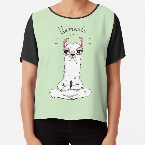Llama yoga pose with llamaste Chiffon Top