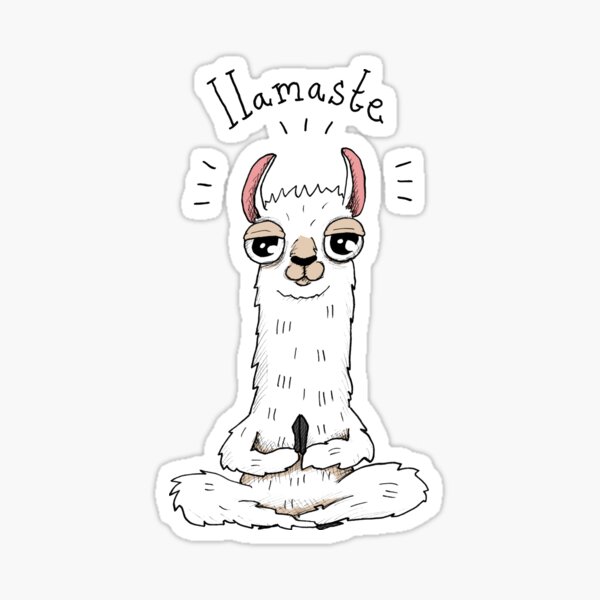 Llama yoga pose with llamaste  Sticker