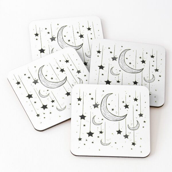 Item preview, Stars and Moons, Black and White designed and sold by Tabble-Dabble.