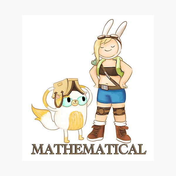Mathematical, Fionna and Cake, Adventure Time fan art Photographic Print