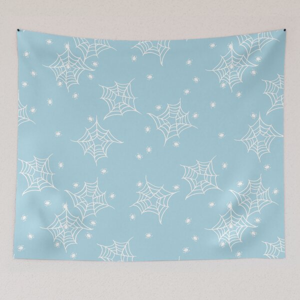 Item preview, pastel halloween spiderweb cobweb blue  designed and sold by Gossip Rag.