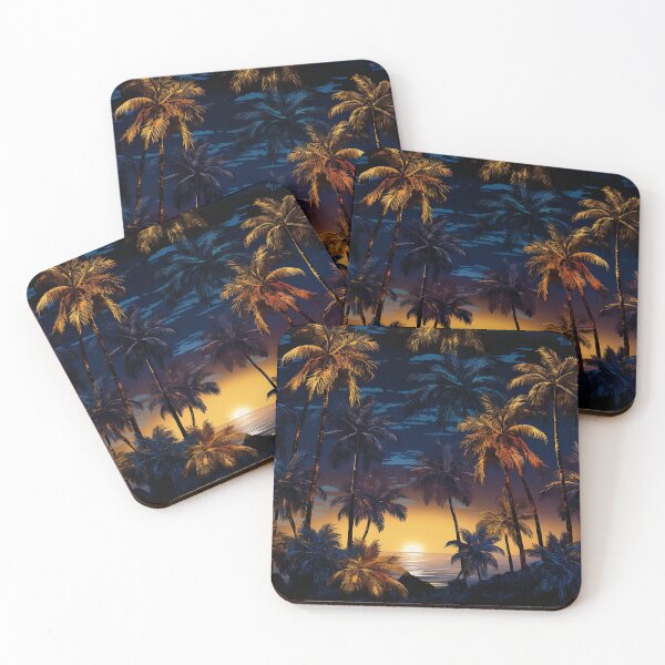 Item preview, colorful palm tree landscape print designed and sold by dcrc.