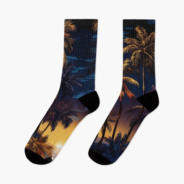 Item preview, colorful palm tree landscape print designed and sold by dcrc.