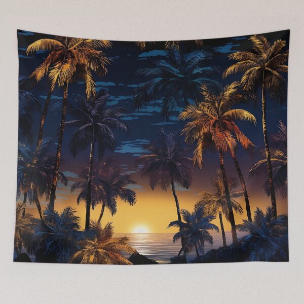 Item preview, colorful palm tree landscape print designed and sold by dcrc.
