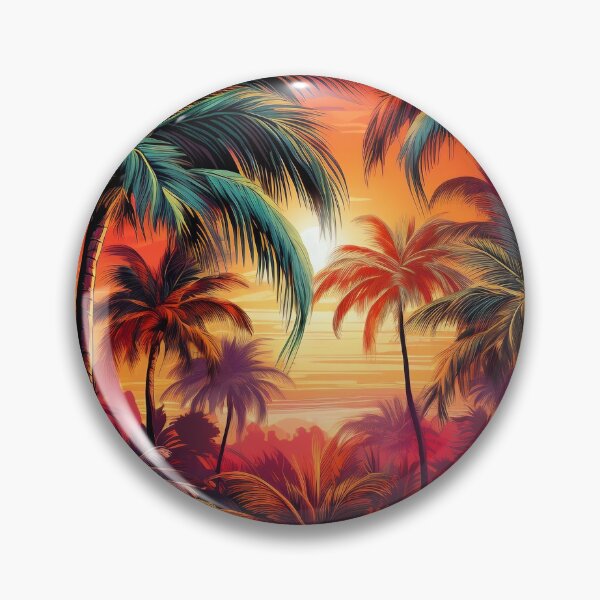 Item preview, colorful palm tree landscape print designed and sold by dcrc.