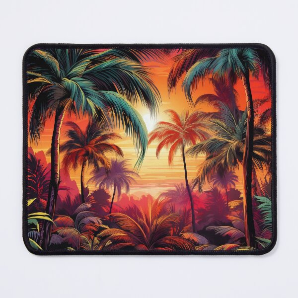 Item preview, colorful palm tree landscape print designed and sold by dcrc.