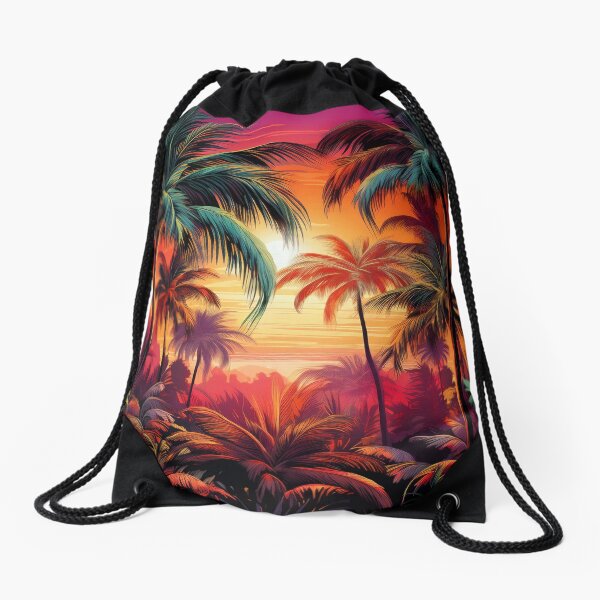 Item preview, colorful palm tree landscape print designed and sold by dcrc.