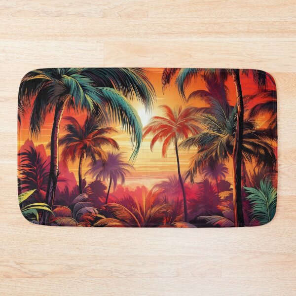 Item preview, colorful palm tree landscape print designed and sold by dcrc.