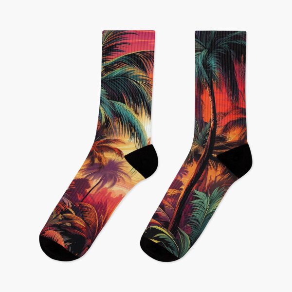 Item preview, colorful palm tree landscape print designed and sold by dcrc.