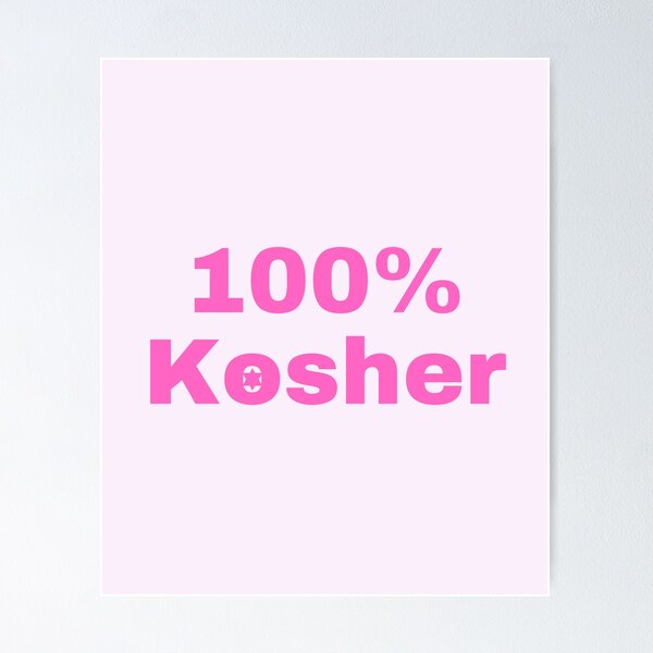Item preview, Funny Jewish 100% Kosher pink designed and sold by NJGDesigns.