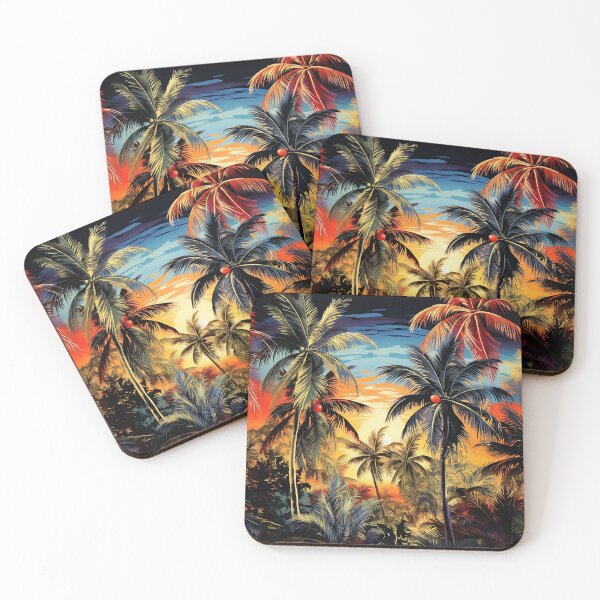 Item preview, colorful palm tree landscape print designed and sold by dcrc.