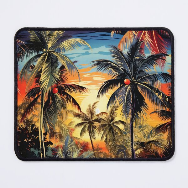 Item preview, colorful palm tree landscape print designed and sold by dcrc.