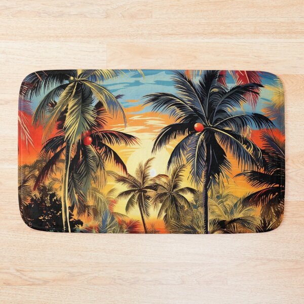 Item preview, colorful palm tree landscape print designed and sold by dcrc.