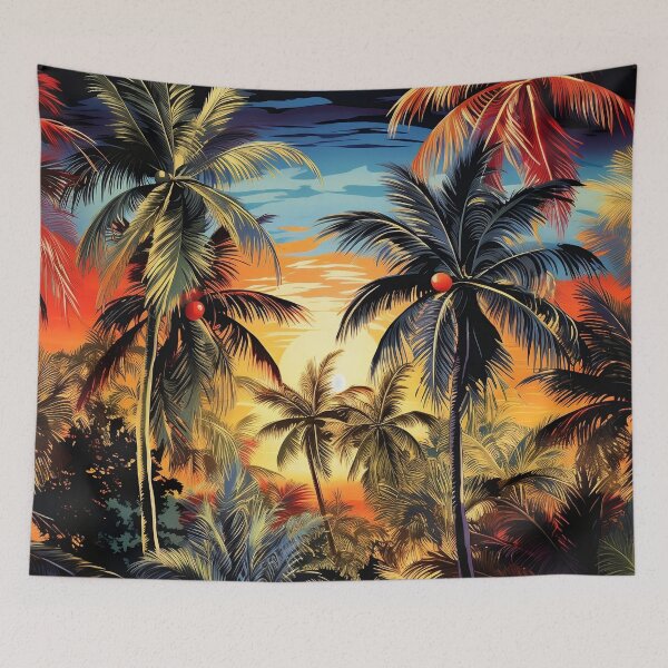 Item preview, colorful palm tree landscape print designed and sold by dcrc.