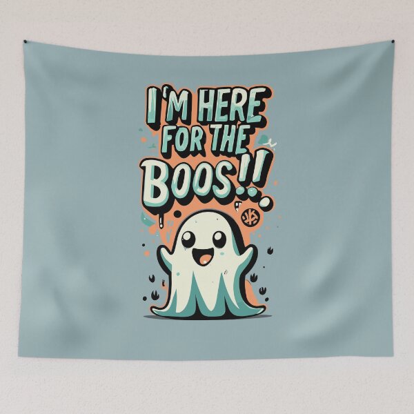 Item preview, Adorable 'I'm Here for the Boos' Ghost designed and sold by urbsrepublic.