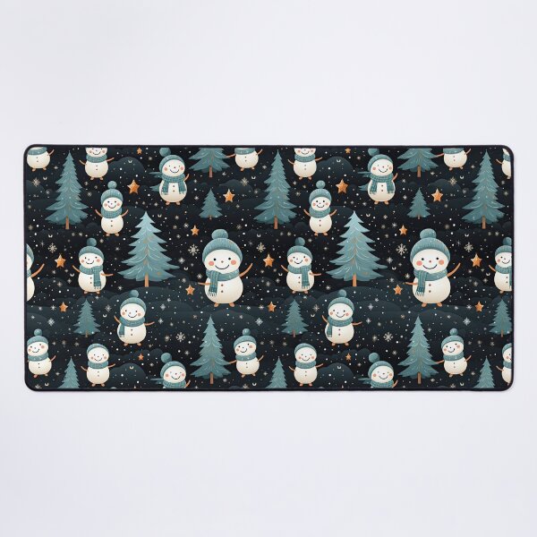 Item preview, Snowmen with Christmas Trees and Stars Single & Pattern designed and sold by Nange and Gabe.
