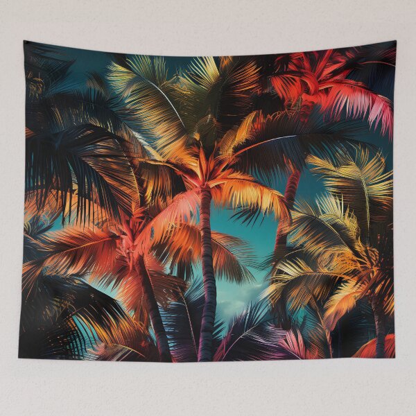 Item preview, colorful palm tree landscape print designed and sold by dcrc.