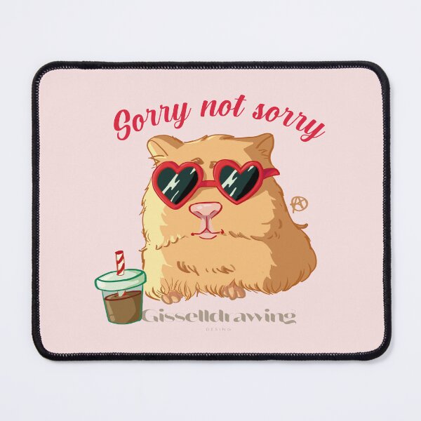 Item preview, Hamster with heart glasses, drinking a smoothie designed and sold by gisselldrawn.
