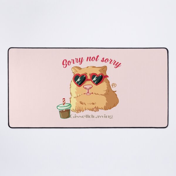 Item preview, Hamster with heart glasses, drinking a smoothie designed and sold by gisselldrawn.