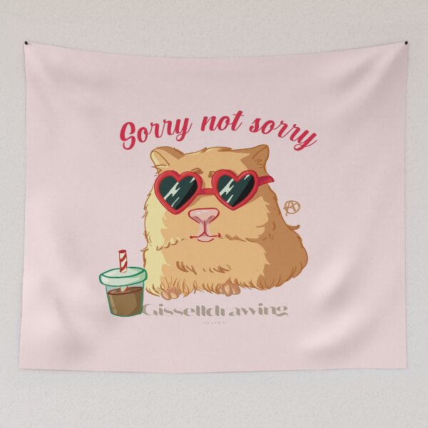 Item preview, Hamster with heart glasses, drinking a smoothie designed and sold by gisselldrawn.