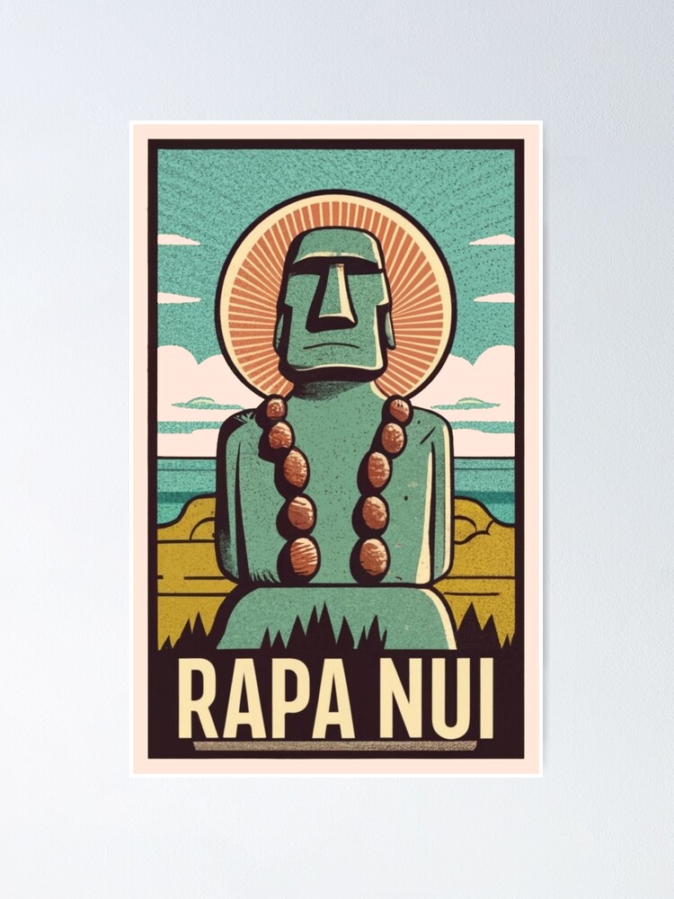 Moai Art Print Easter Island Head Wall Art Travel Poster 