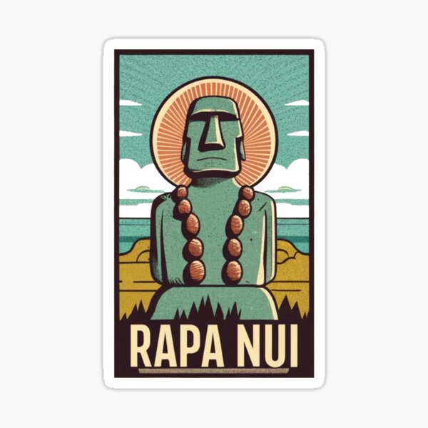 MOAI - Emoji - Easter Island - Rapa Nui - Sticker Magnet for Sale
