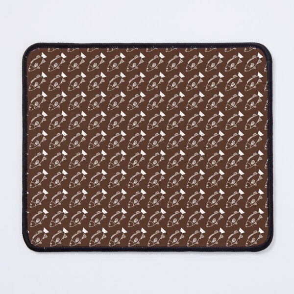 Item preview, Pretty Bass Groper Fish in White on Chocolate Brown designed and sold by fruttidimare.