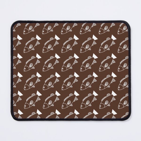 Item preview, Pretty Bass Groper Fish in White on Chocolate Brown designed and sold by fruttidimare.