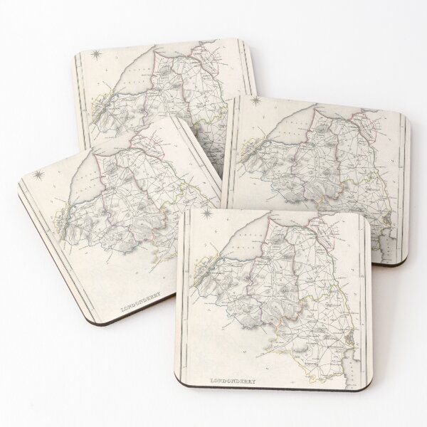 Item preview, V)intage Map of Londonderry County Ireland (1846) designed and sold by BravuraMedia.