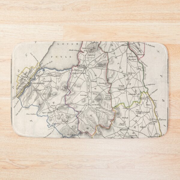 Item preview, V)intage Map of Londonderry County Ireland (1846) designed and sold by BravuraMedia.