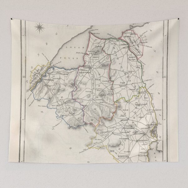 Item preview, V)intage Map of Londonderry County Ireland (1846) designed and sold by BravuraMedia.