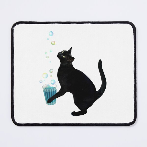 Item preview, Black Cat with Blue Drink designed and sold by catsclips.