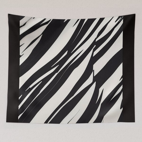 Item preview, Black and white tiger stripes designed and sold by Omarupattern51.