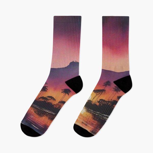 Item preview, Tropical Island Sunset Waves Landscape designed and sold by Erika V..