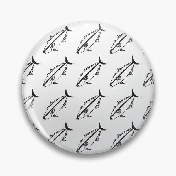 Item preview, Kawaii Amberjack Fish in Black and White designed and sold by fruttidimare.