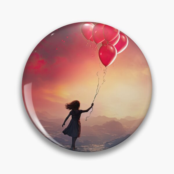 Item preview, a balloon escaping a child's grip and floating away unburdened symbolizing letting go, freedom in release designed and sold by Surreal-Inc.