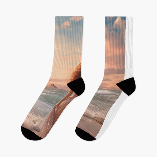 Item preview, a beach scene where the sea and sky blend seamlessly, creating an otherworldly and serene atmosphere designed and sold by Surreal-Inc.