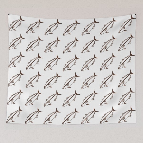Item preview, Kawaii Amberjack Fish in Chocolate Brown and White designed and sold by fruttidimare.