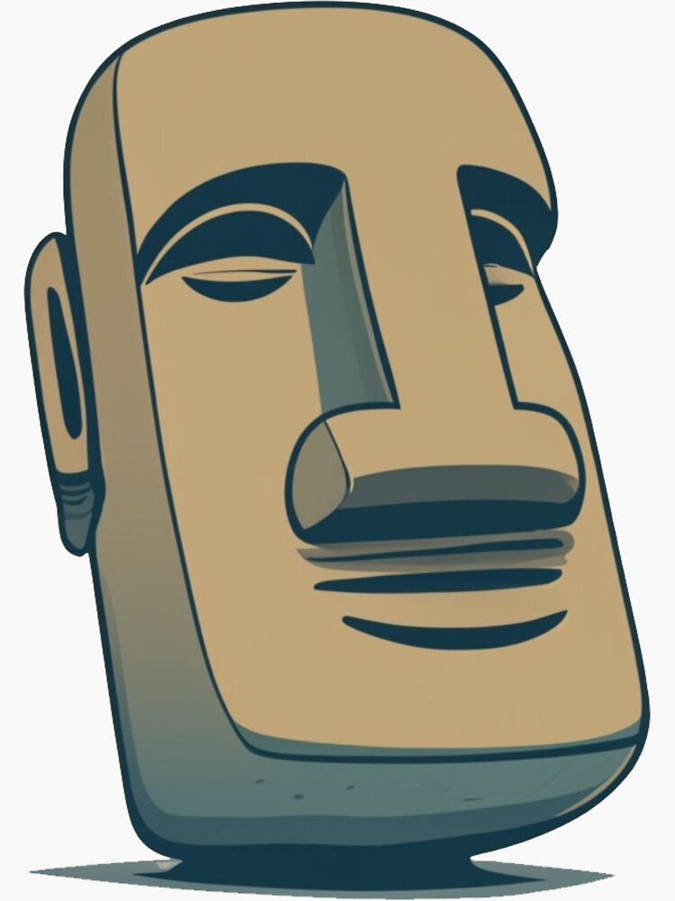 Moai Easterisland Sticker - Artifact Emoji,Moai Emoji - Free Emoji PNG  Images 