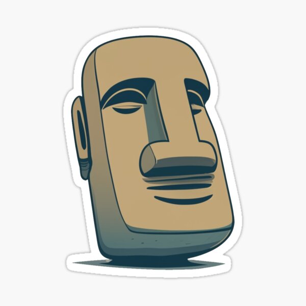 Moai emoji Sticker for Sale by SeyMeme