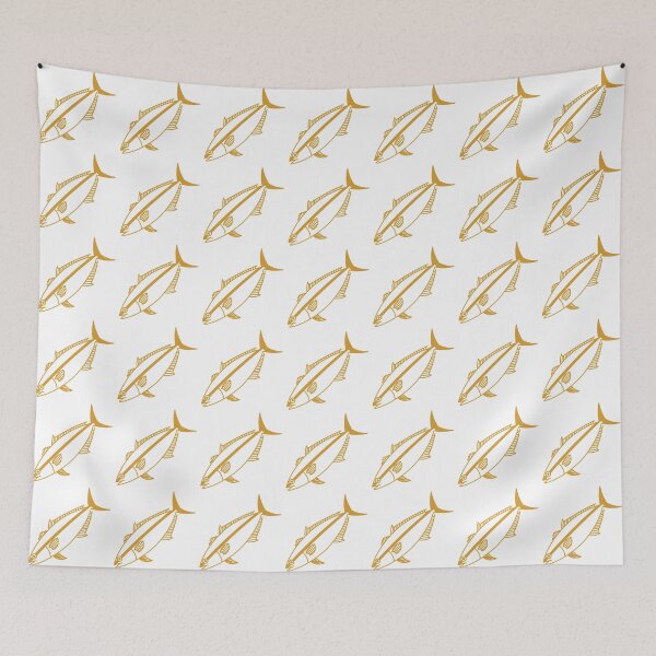 Item preview, Kawaii Amberjack Fish in Golden Yellow and White designed and sold by fruttidimare.