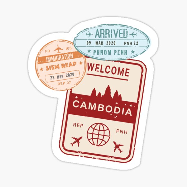 Item preview, Cambodia immigration design with Angkor Wat (No.8/8) designed and sold by Klai-Krung.