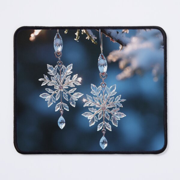 Item preview, Nature-Inspired Crystal Snowflake Earrings designed and sold by DeenaDee.