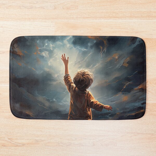 Item preview, a child's small hand reaching for the stars in the night sky, conveying innocence and wonder designed and sold by Surreal-Inc.
