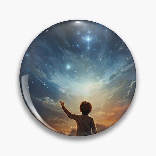 Item preview, a child's small hand reaching for the stars in the night sky, conveying innocence and wonder designed and sold by Surreal-Inc.