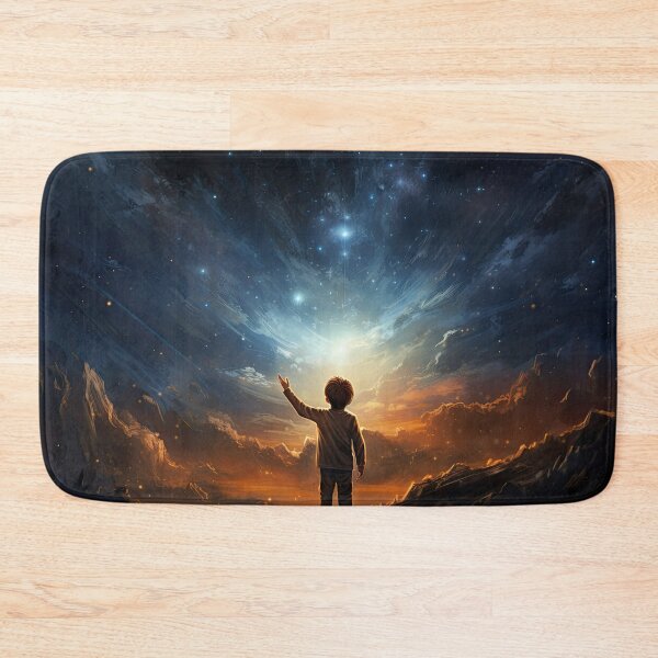 Item preview, a child's small hand reaching for the stars in the night sky, conveying innocence and wonder designed and sold by Surreal-Inc.