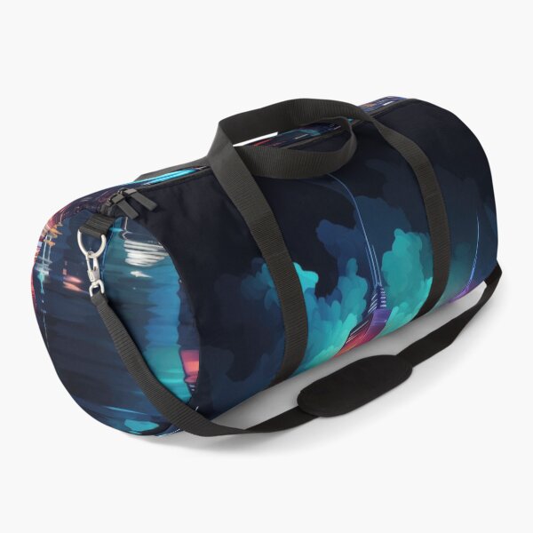 Item preview, a city skyline illuminated in vibrant neon colors against a dark backdrop designed and sold by Surreal-Inc.