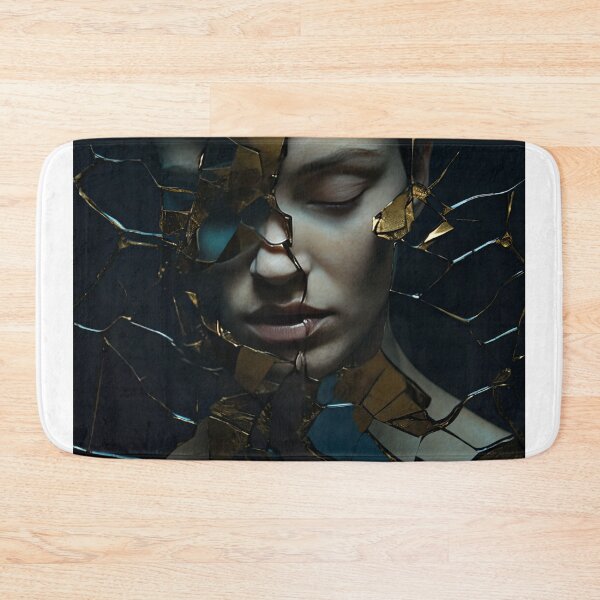 Item preview, a cracked mirror pieced back together with glowing veins of gold showing flaws beautifully transformed by resilience designed and sold by Surreal-Inc.