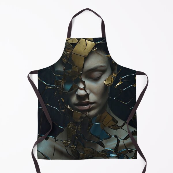 Item preview, a cracked mirror pieced back together with glowing veins of gold showing flaws beautifully transformed by resilience designed and sold by Surreal-Inc.
