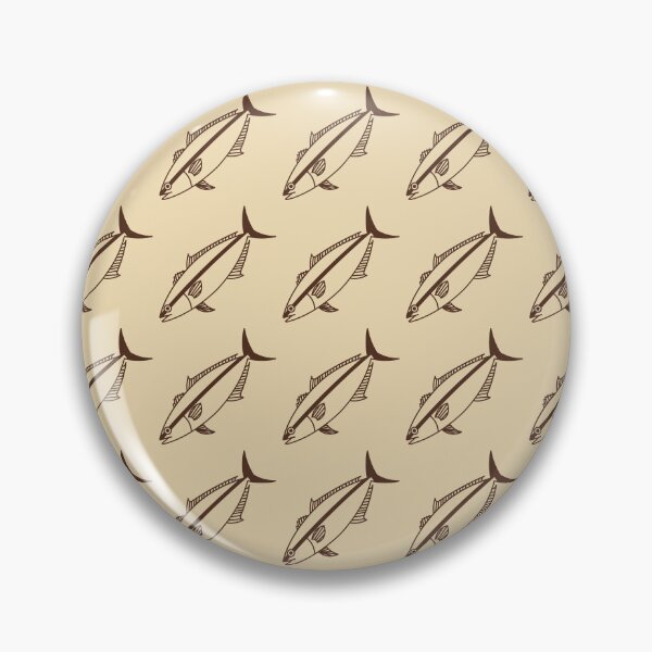 Item preview, Kawaii Amberjack Fish in Chocolate Brown on Vanilla designed and sold by fruttidimare.